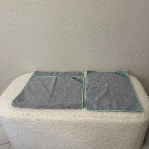 Norwex Diamond Textured Kitchen Towel & Cloth Set (Graphite & mint green trim) - Picture 2 of 7